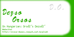 dezso orsos business card